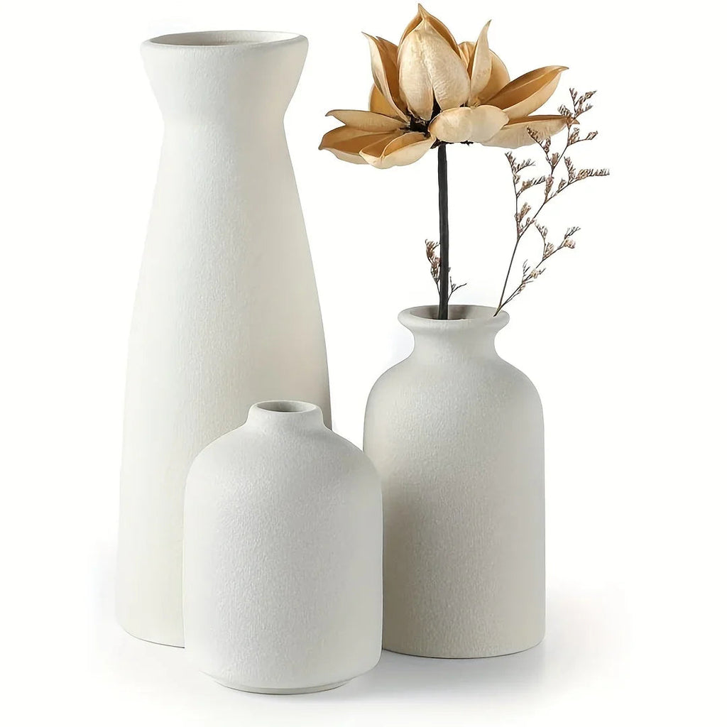 Ceramic Vase Set of Modern Boho Style Vases, front view - House Of Avana [[SKU:HOA-VAS-025]]