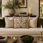 Chantilly Embroidered Linen Pillow Cover, 18 x 18