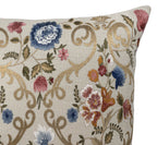 Chantilly Embroidered Linen Pillow Cover, 18 x 18
