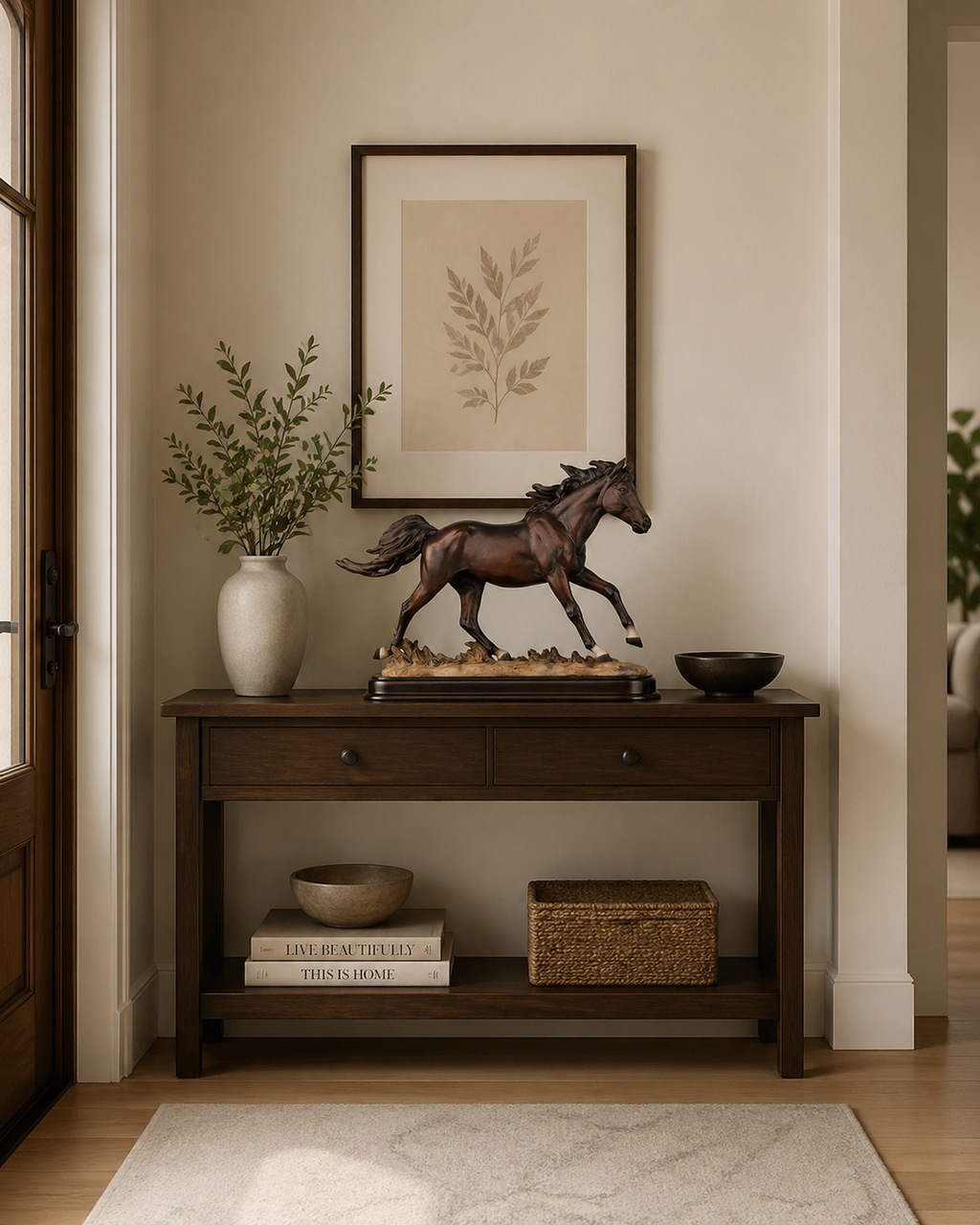 Horse Statue - Decorative Dark Brown 9 Inch