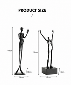 Acrobatic Sculpture Black with Silver Sphere for Modern Homes