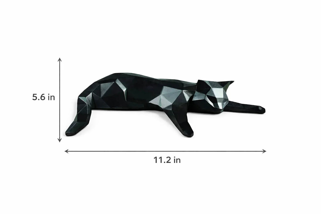 Geometric Lying Cat Figurine