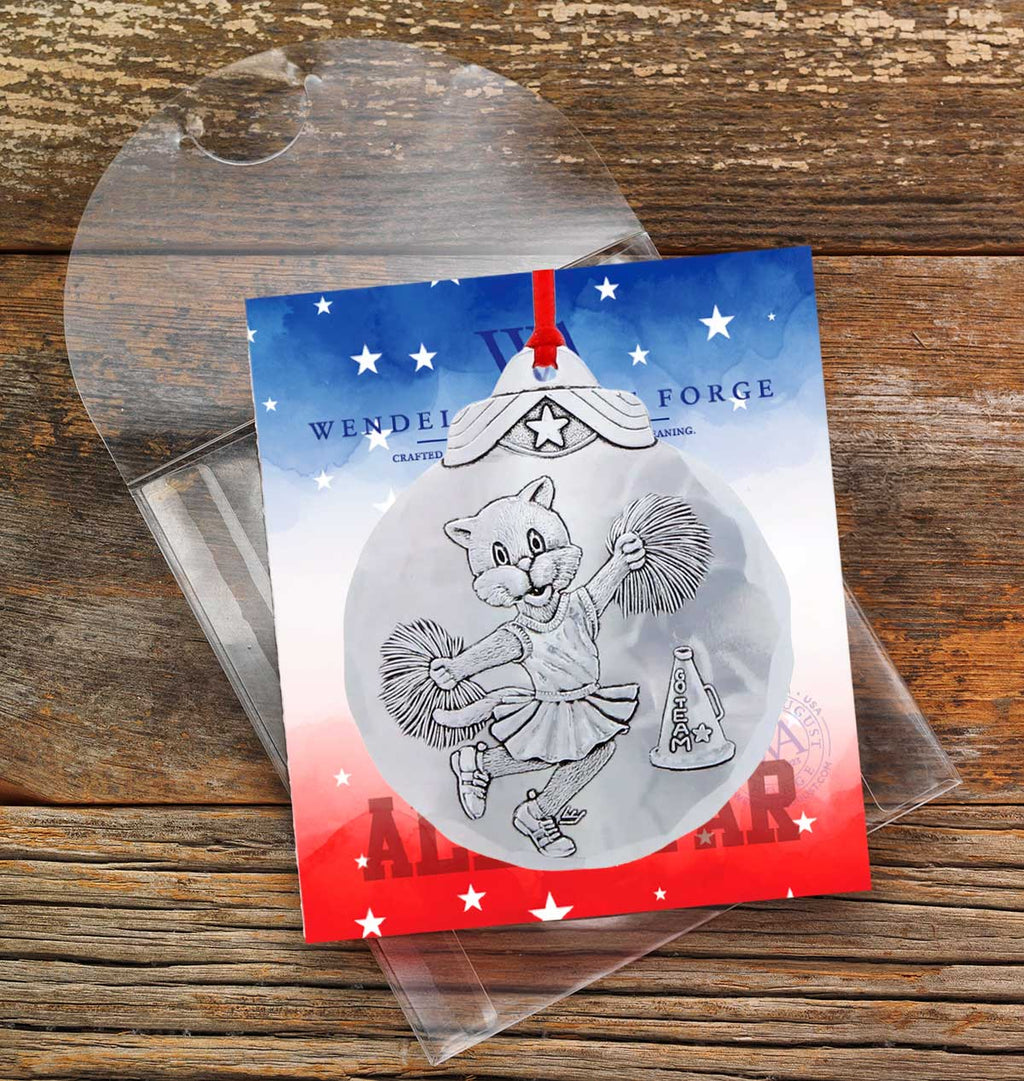Cheerleader Cat Ornament