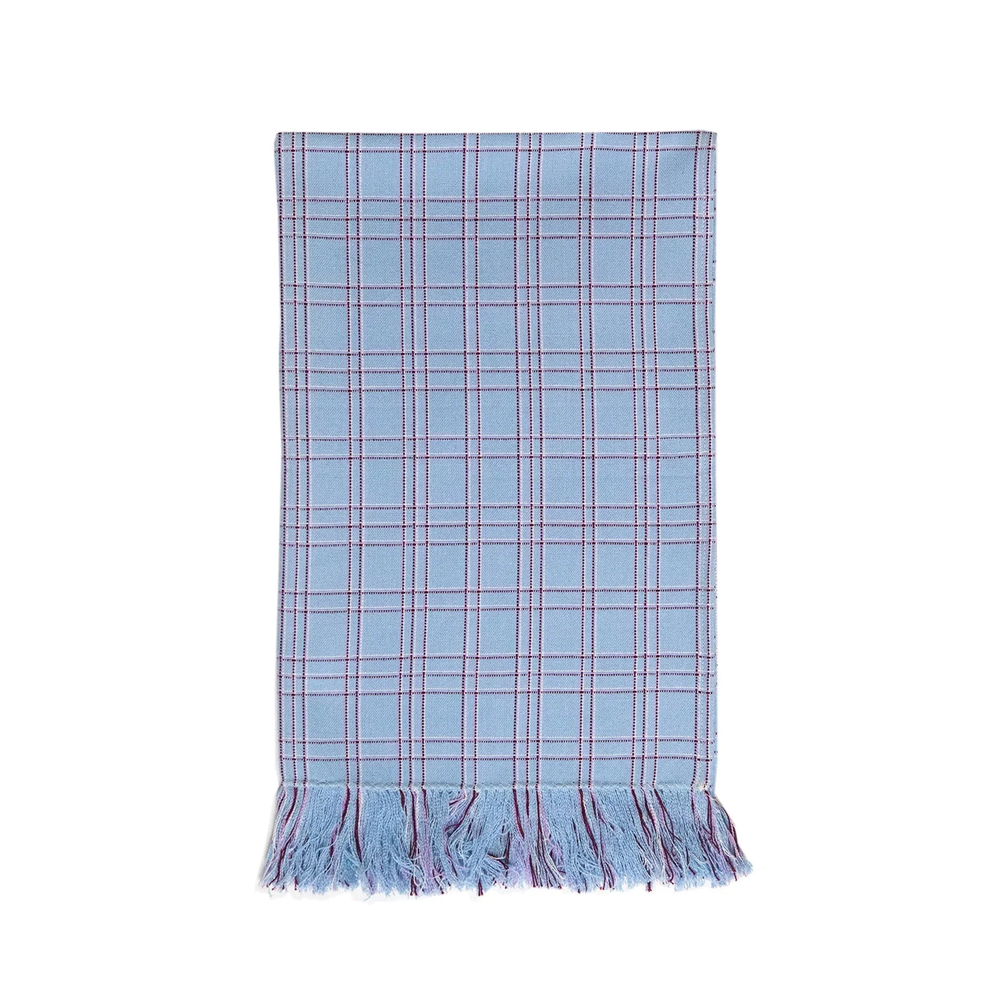 Chiapas Plaid Light Blue Kitchen Towel Archive New York