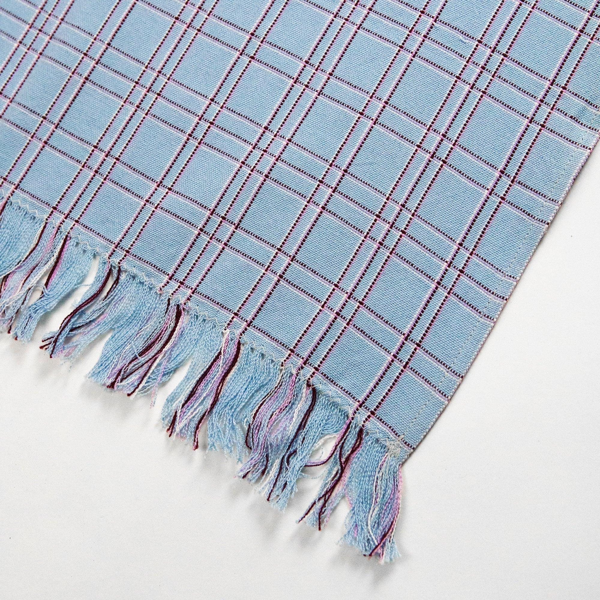 Chiapas Plaid Light Blue Kitchen Towel Archive New York