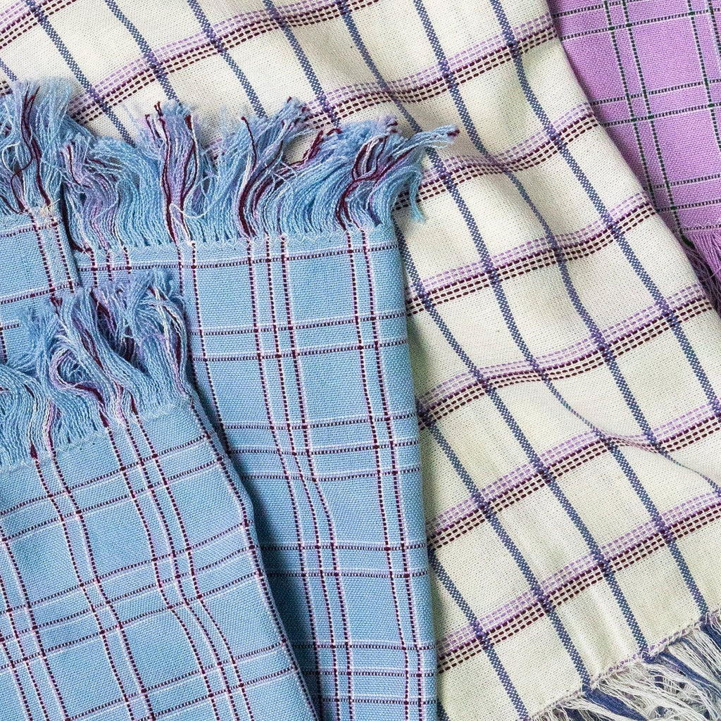 Chiapas Plaid Light Blue Kitchen Towel Archive New York