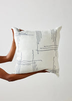 Linear Organic Wool and Silk Throw Pillow Kanju Interiors