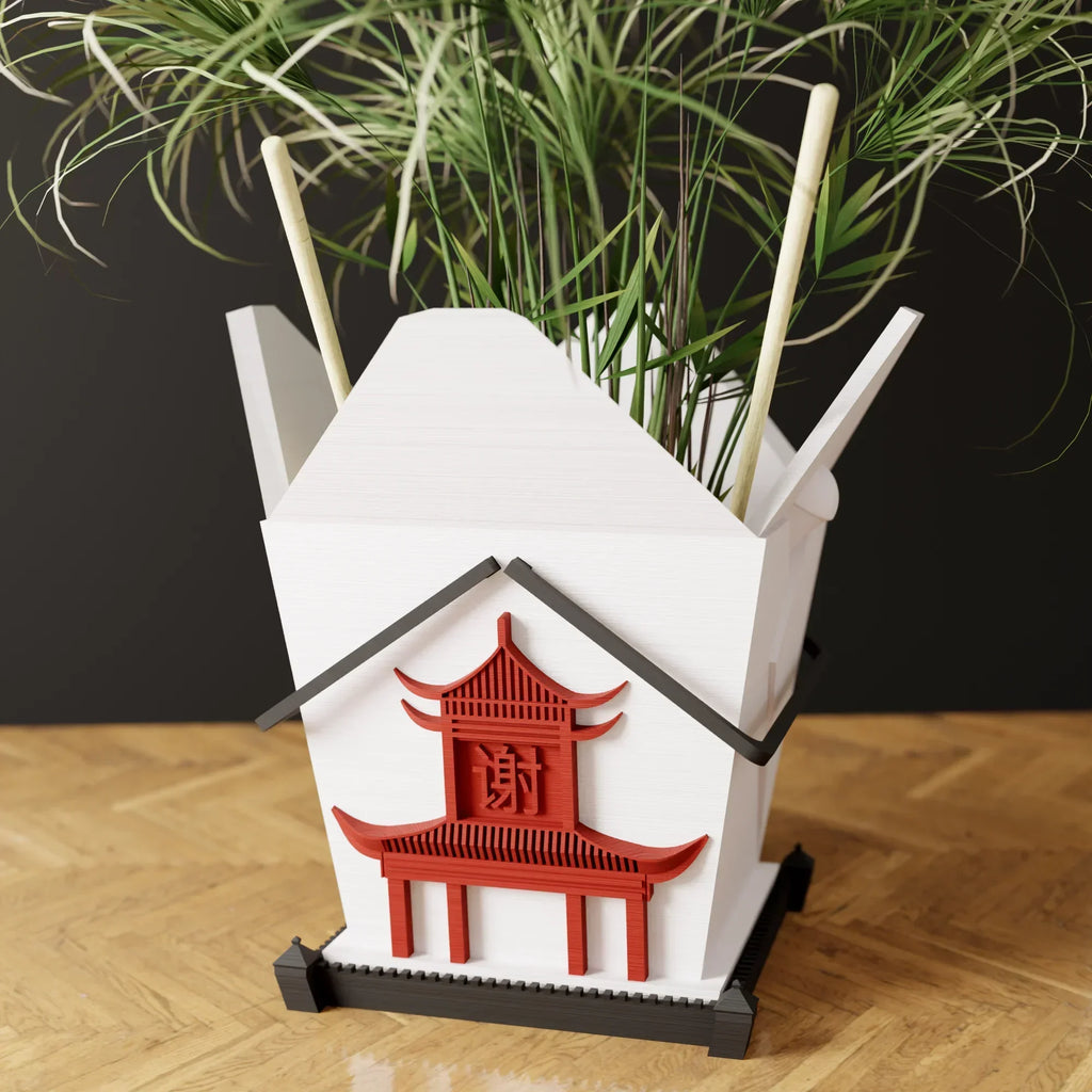Chinese Takeout Planter, side view - House Of Avana