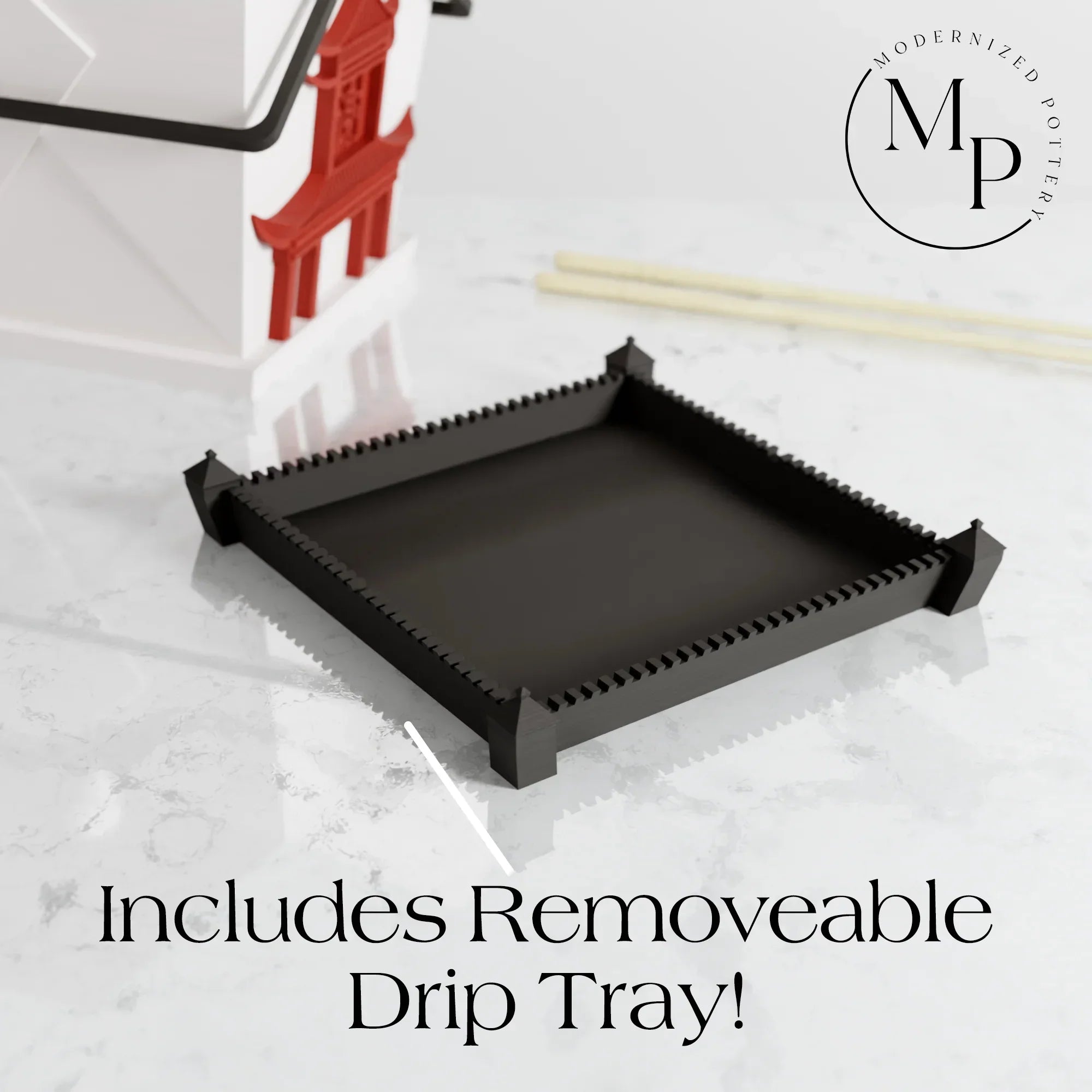 Chinese Takeout Planter, angled view - House Of Avana