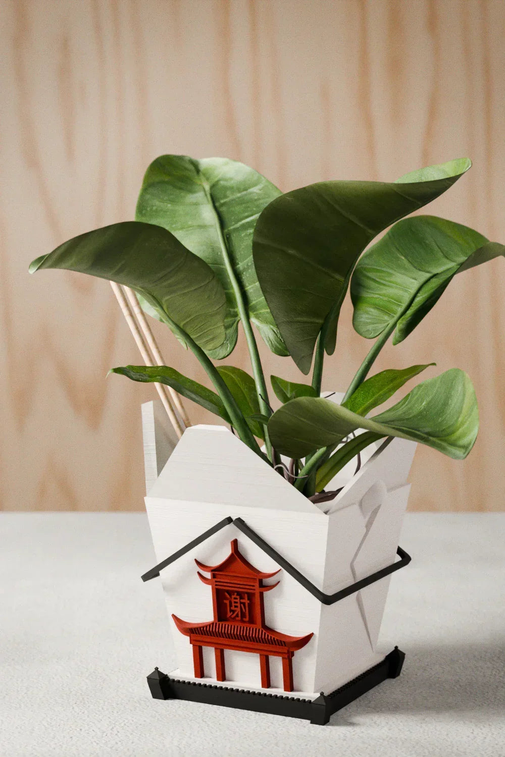 Chinese Takeout Planter, front view - House Of Avana