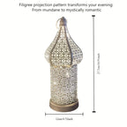Christmas Decoration Led Illuminated Wind Lantern Iron Art Ornament, New Moroccan White Iron Hollow... - House Of Avana [[SKU:HOA-SCU-192]]