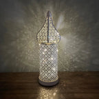Christmas Decoration Led Illuminated Wind Lantern Iron Art Ornament, New Moroccan White Iron Hollow... - House Of Avana [[SKU:HOA-SCU-192]]