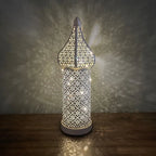 Christmas Decoration Led Illuminated Wind Lantern Iron Art Ornament, New Moroccan White Iron Hollow... - House Of Avana