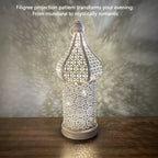 Christmas Decoration Led Illuminated Wind Lantern Iron Art Ornament, New Moroccan White Iron Hollow... - House Of Avana