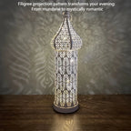 Christmas Decoration Led Illuminated Wind Lantern Iron Art Ornament, New Moroccan White Iron Hollow... - House Of Avana