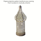 Christmas Decoration Led Illuminated Wind Lantern Iron Art Ornament, New Moroccan White Iron Hollow... - House Of Avana