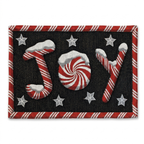 DaDa Bedding Set of 4-Pieces Peppermint Joy Holiday Tapestry Placemats 13” x 19” (12904)