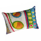 Circus Silk Velvet Ikat Throw Pillow Cover X 24, back view - House Of Avana