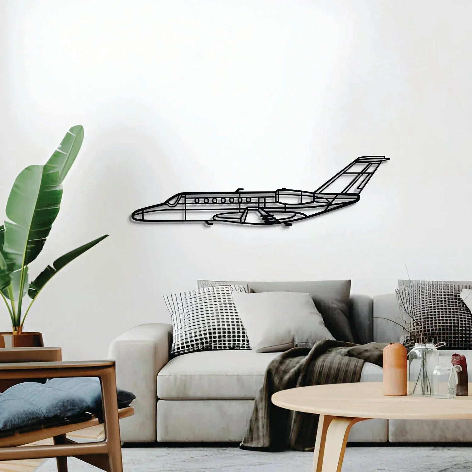 Citation Cj3+ Metal Aircraft Wall Art - Ncp0538, back view - House Of Avana