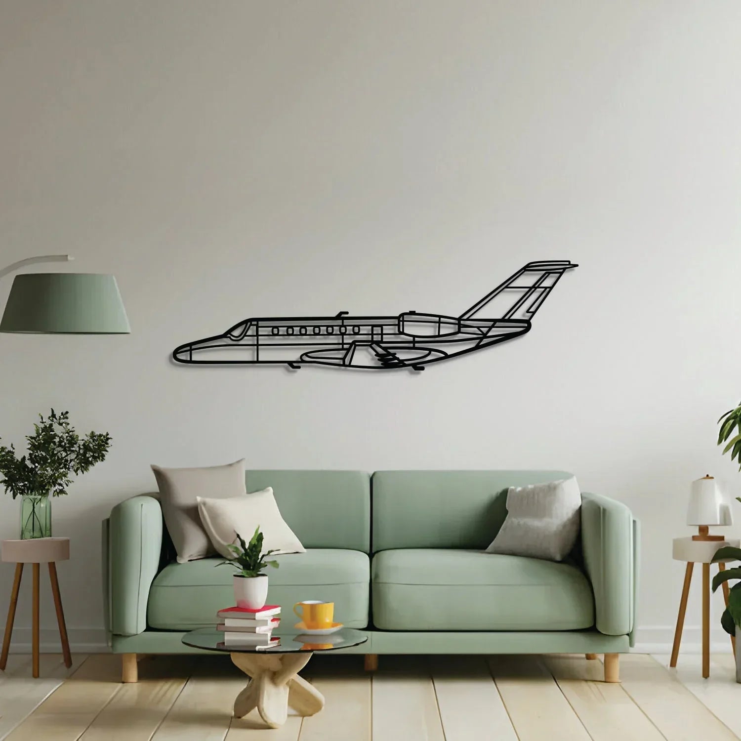 Citation Cj3+ Metal Aircraft Wall Art - Ncp0538, side view - House Of Avana