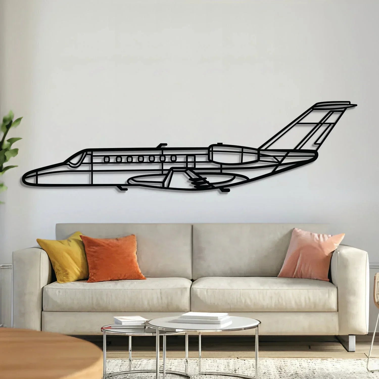 Citation Cj3+ Metal Aircraft Wall Art - Ncp0538, front view - House Of Avana