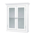 Classic 2-Door Bathroom Wall Cabinet in White Finish