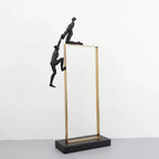 Retro Figure Ornament - Simple Metal Frame Gold | Mixed (Metal and) Figure Sculpture | overhead view | Abstract home decor | House of Avana