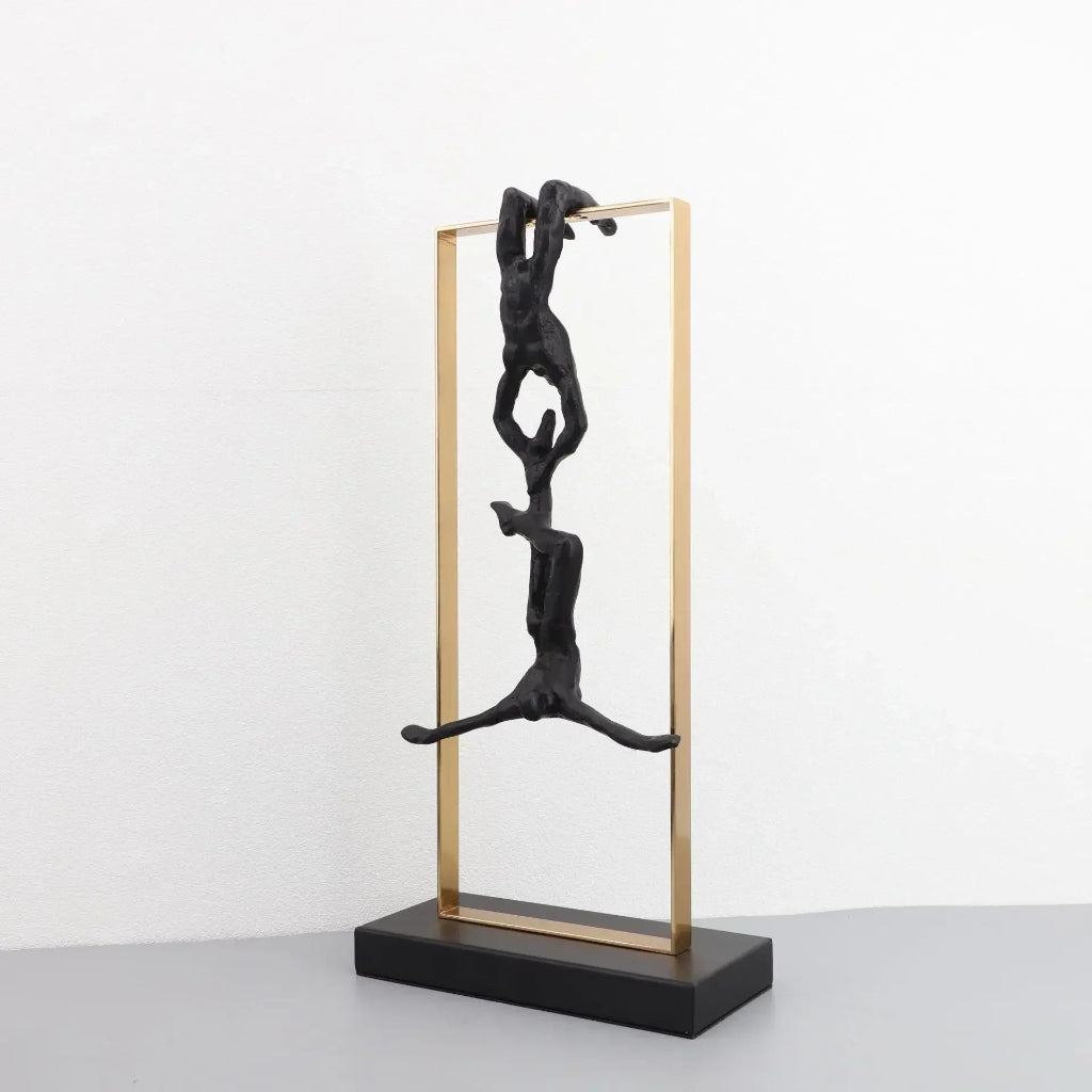 Retro Figure Ornament - Simple Metal Frame Gold | Mixed (Metal and) Figure Sculpture | product view 16 | Abstract home decor | House of Avana