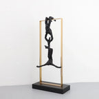 Retro Figure Ornament - Simple Metal Frame Gold | Mixed (Metal and) Figure Sculpture | product view 16 | Abstract home decor | House of Avana