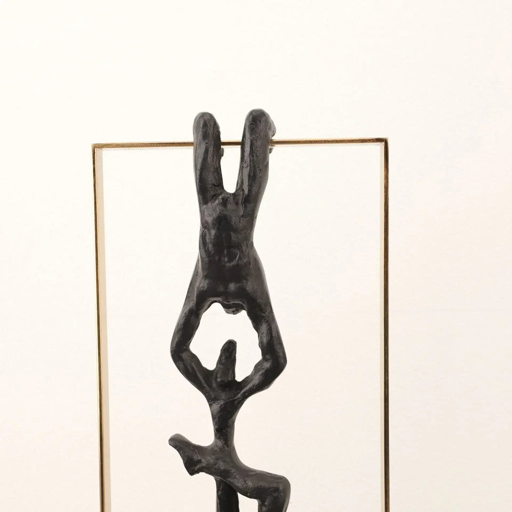 Retro Figure Ornament - Simple Metal Frame Gold | Mixed (Metal and) Figure Sculpture | product view 17 | Abstract home decor | House of Avana