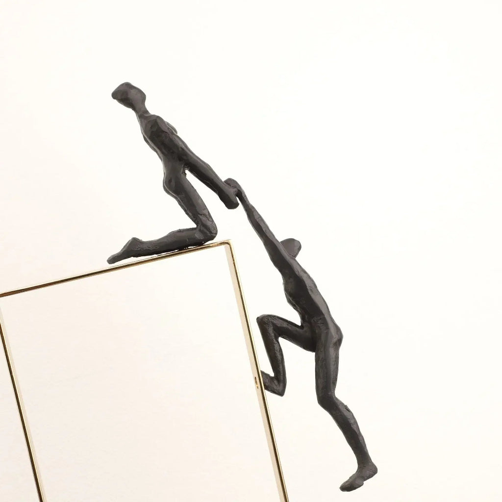 Retro Figure Ornament - Simple Metal Frame Gold | Mixed (Metal and) Figure Sculpture | product view 18 | Abstract home decor | House of Avana