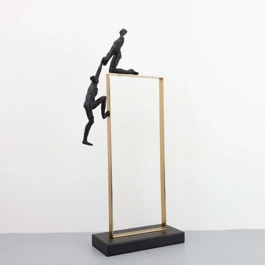 Retro Figure Ornament - Simple Metal Frame Gold | Mixed (Metal and) Figure Sculpture | product view 21 | Abstract home decor | House of Avana