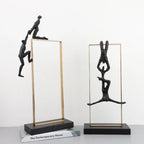 Retro Figure Ornament - Simple Metal Frame Gold | Mixed (Metal and) Figure Sculpture | back view | Abstract home decor | House of Avana