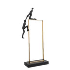 Retro Figure Ornament - Simple Metal Frame Gold | Mixed (Metal and) Figure Sculpture | angle view | Abstract home decor | House of Avana