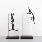 Retro Figure Ornament - Simple Metal Frame Gold | Mixed (Metal and) Figure Sculpture | front view | Abstract home decor | House of Avana