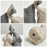 Abstract Ceramic Couple Elephant Statue House Of Avana
