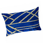 Coastal Silk Velvet Ikat Pillow Cover, 16 x 24