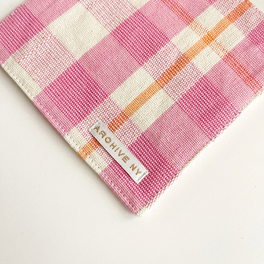 Abigail Bubblegum and Peach Plaid Coasters Archive New York