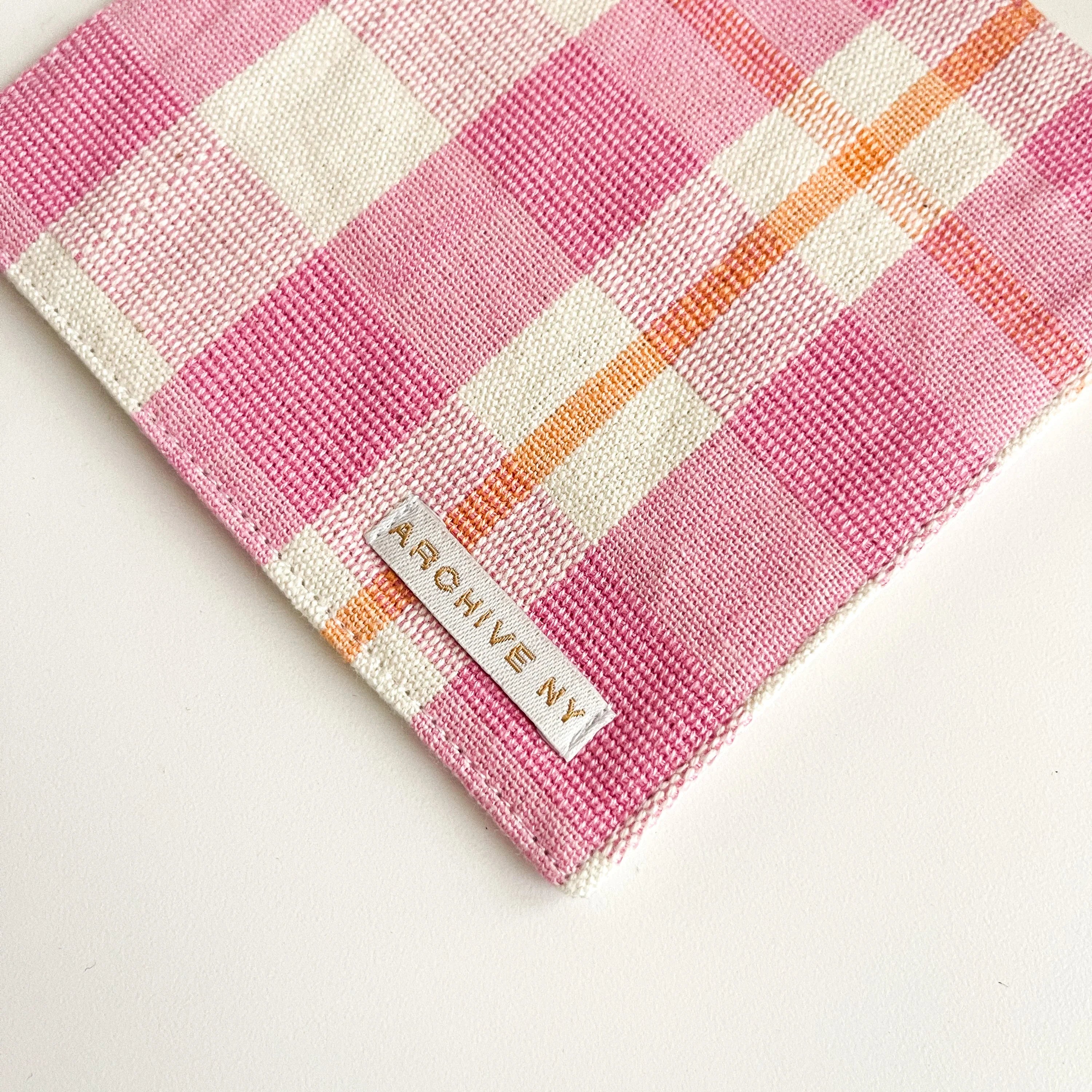 Abigail Bubblegum and Peach Plaid Coasters Archive New York
