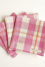 Abigail Bubblegum and Peach Plaid Coasters Archive New York