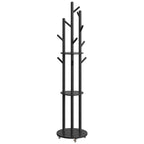 Freestanding Coat Rack Stand, Coat Tree with 11 Hooks, 3 Shelves, 4 Removable Wheels, for Hallway, Bedroom, Living Room House Of Avana [[SKU:HOA-CHS-001]]