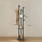 Freestanding Coat Rack Stand, Coat Tree with 11 Hooks, 3 Shelves, 4 Removable Wheels, for Hallway, Bedroom, Living Room House Of Avana