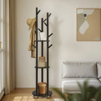 Freestanding Coat Rack Stand, Coat Tree with 11 Hooks, 3 Shelves, 4 Removable Wheels, for Hallway, Bedroom, Living Room House Of Avana [[SKU:HOA-CHS-001]]