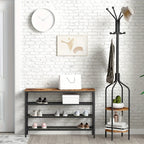 Coat Rack with Round Shelves and Hooks, 182.88 Cm Tall Steel Frame Multifunctional Clothes Scarf Hat... - House Of Avana