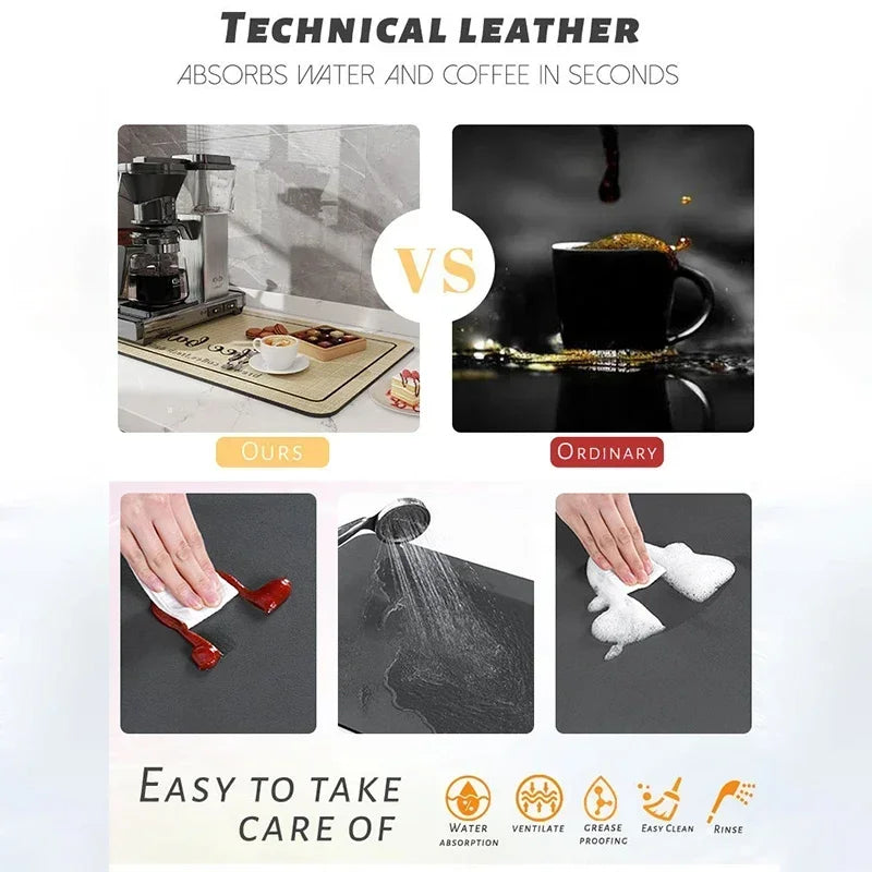 Coffee Mat - Super Absorbent Rubber