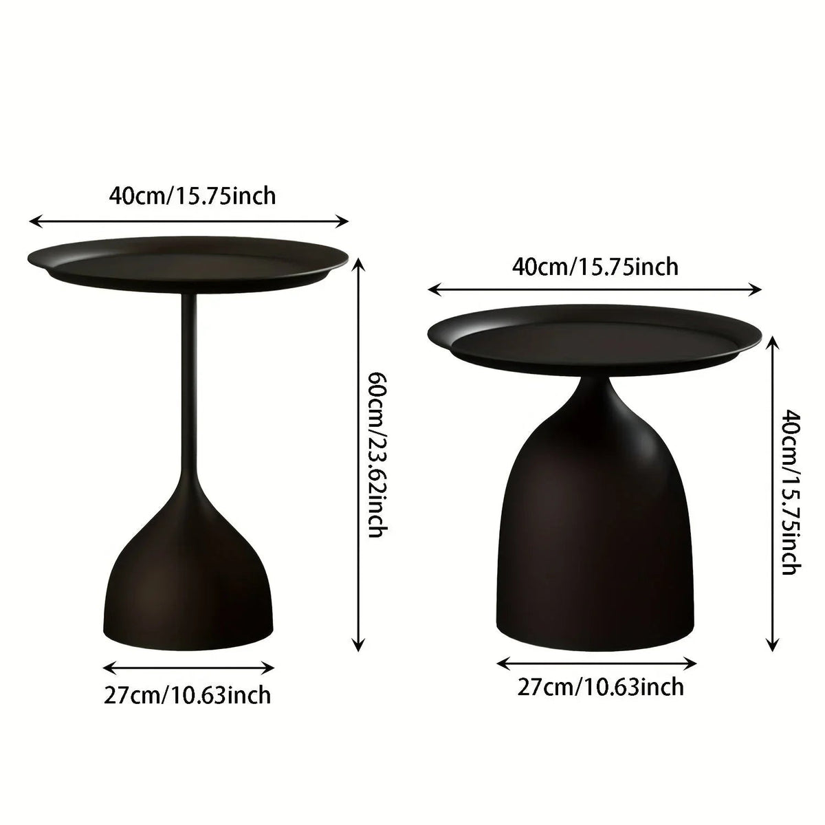 2pcs set, home decoration round coffee table, Nordic style simple side table - creative metal design, suitable for small spaces, perfect match with living room sofa and bedroom, floor tray, bedside table House Of Avana [[SKU:HOA-COF-407]]