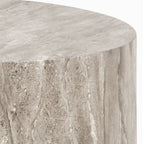 Dice Round Coffee Table Set in Grey Marble or Light Travertine Effect House Of Avana [[SKU:HOA-COF-404]]