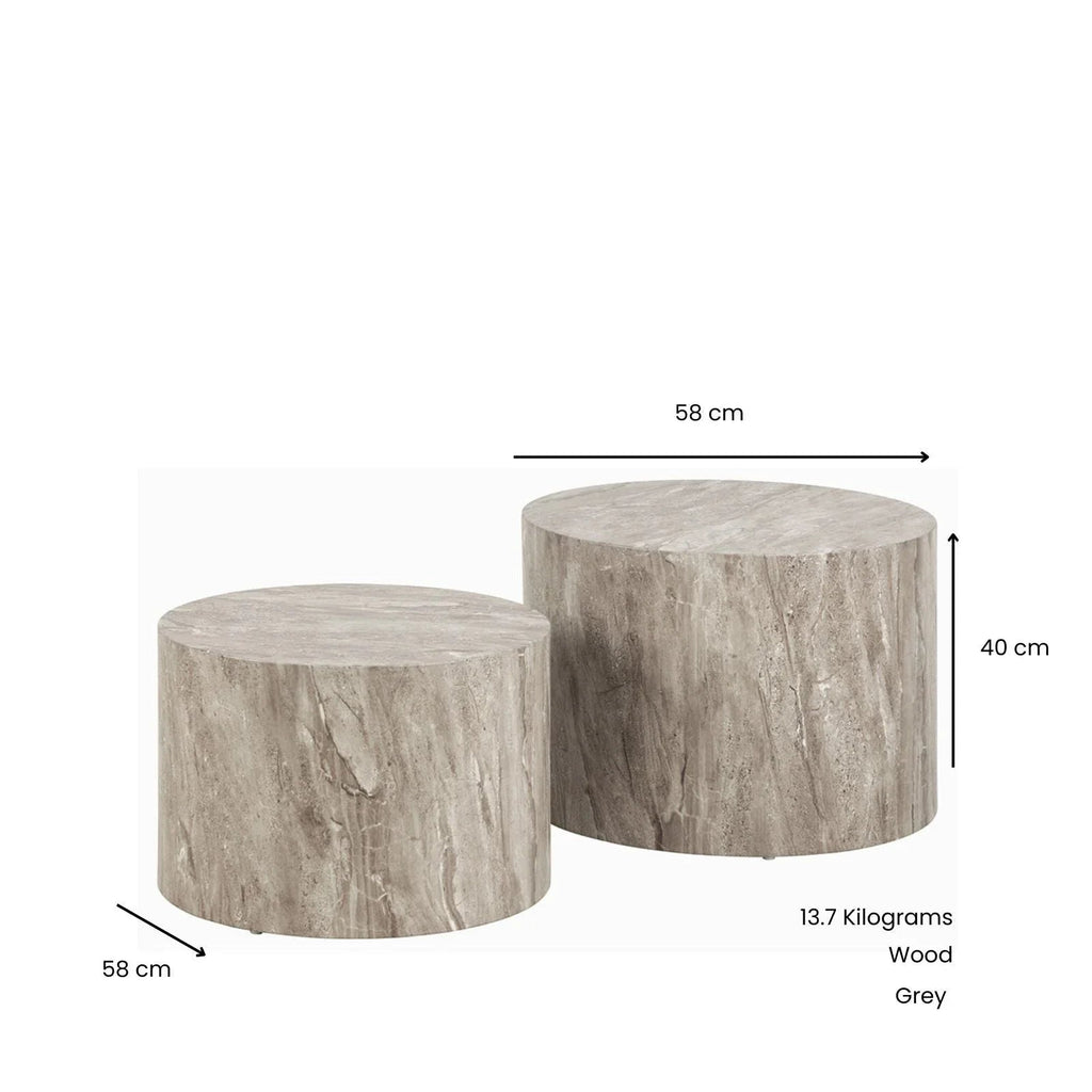 Dice Round Coffee Table Set House Of Avana [[SKU:HOA-COF-404]]