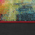 Colorful Area Rug Canvas Artful Design - Multicolor, side view - House Of Avana
