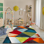 Colorful Area Rug Smaragd Modern Geometric Shapes, lifestyle image - House Of Avana
